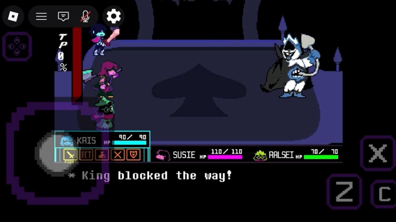 DELTARUNE Fight King boss battle with party HP bars on screen